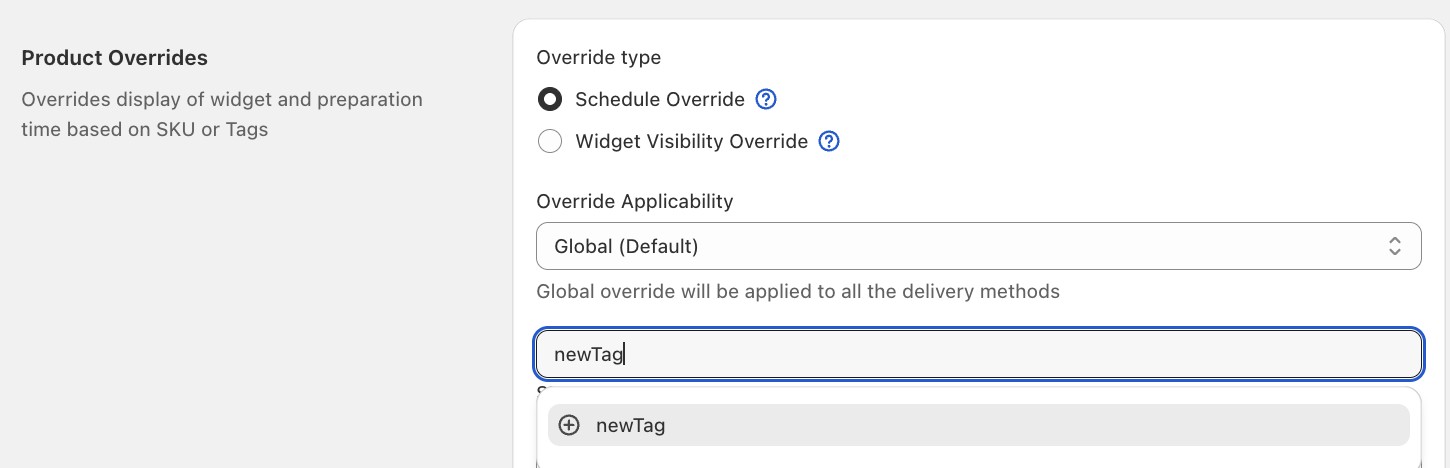 Inline 'Add custom tag' action in the product rule configuration
