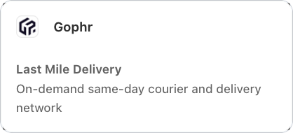 Gophr in Bird's Last Mile Delivery integrations