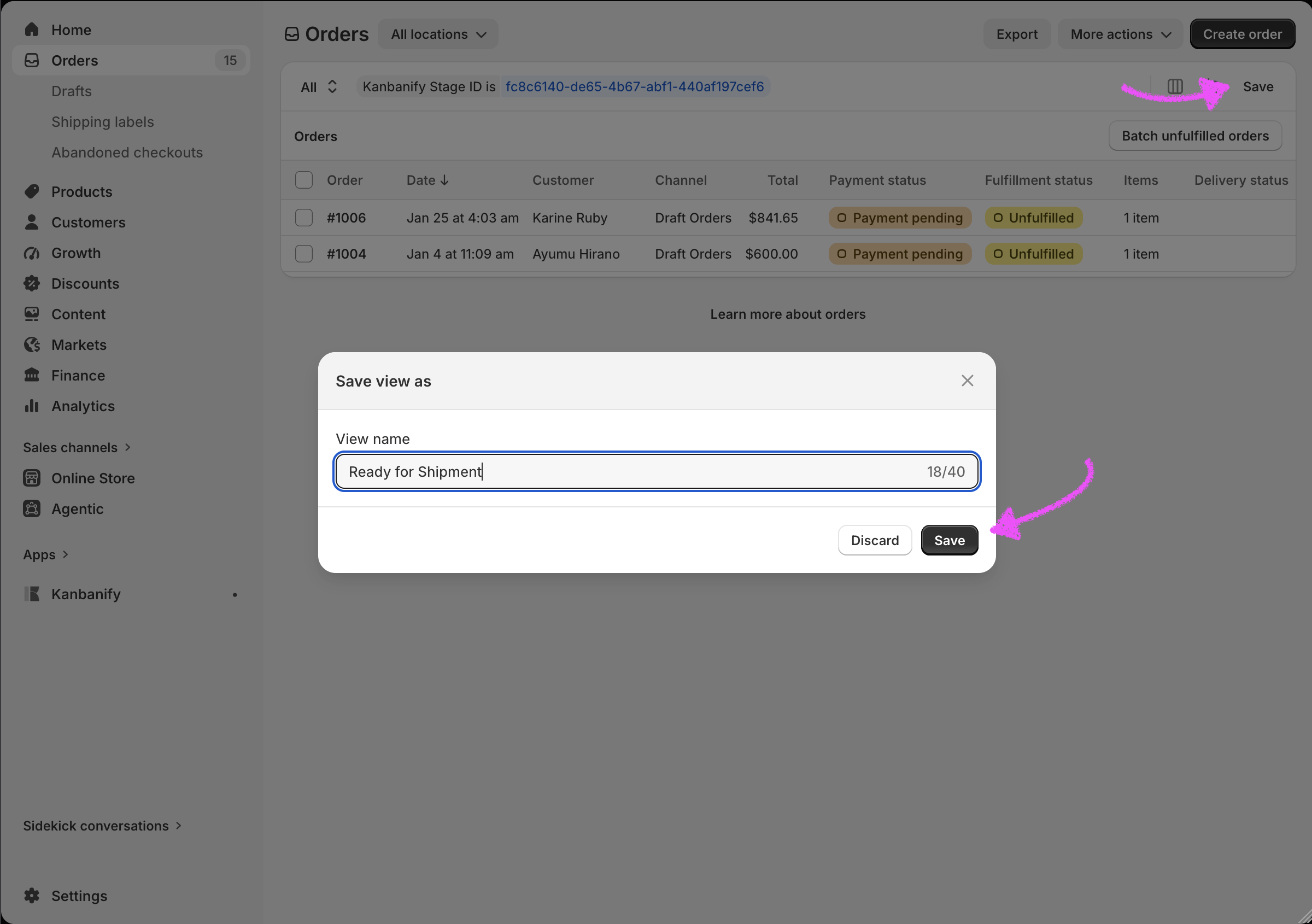 Saving the filter as a reusable view