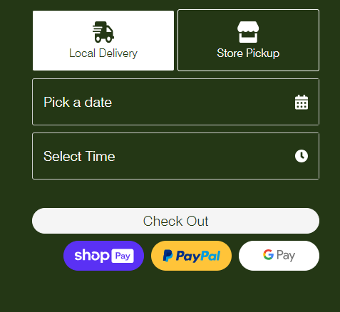Cart page showing express checkout buttons that need to be hidden