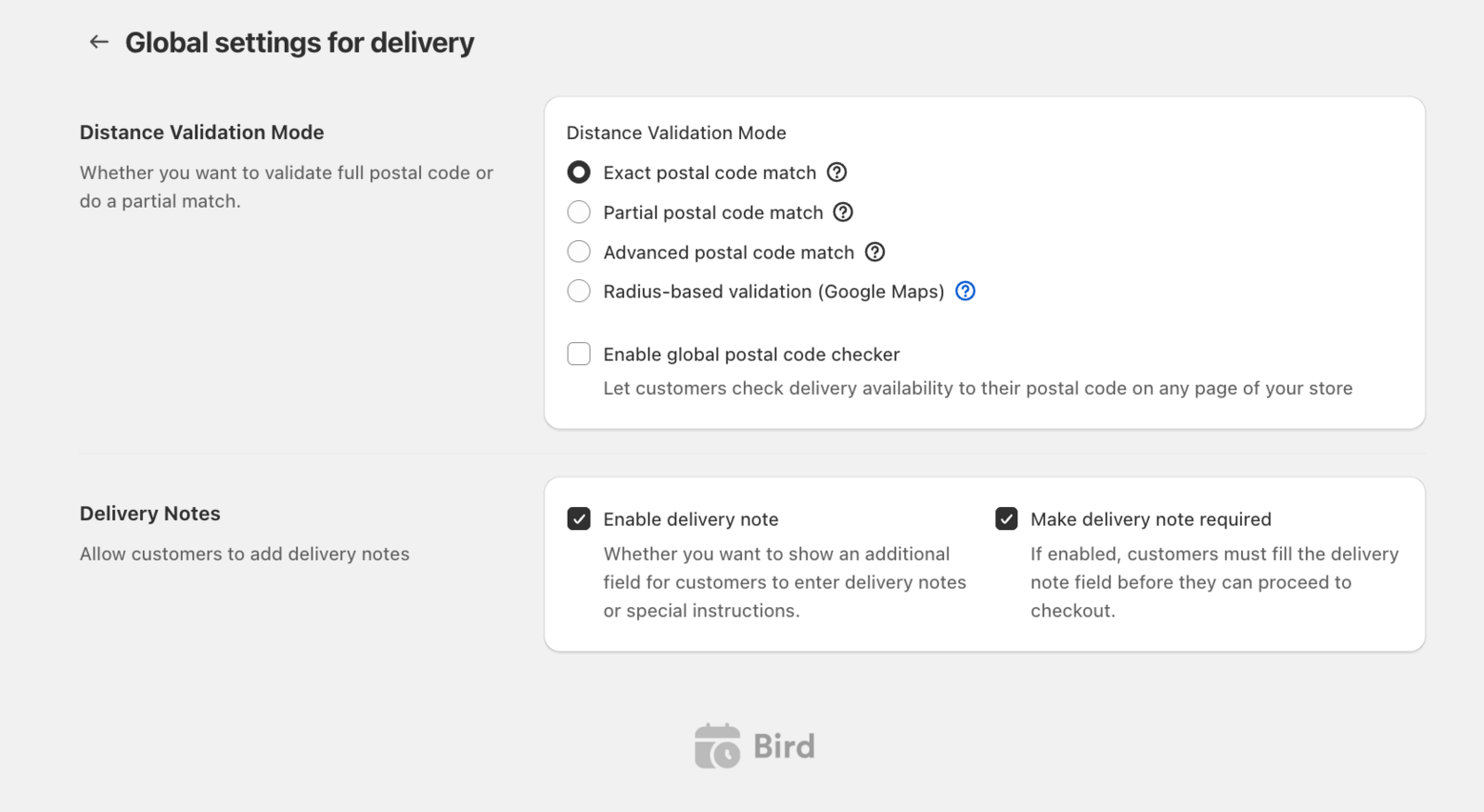Displays the radius-based validation section with the radio button highlighted to show users exactly where to click