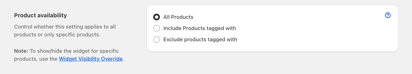 Shows Product Availability section in Shipping settings