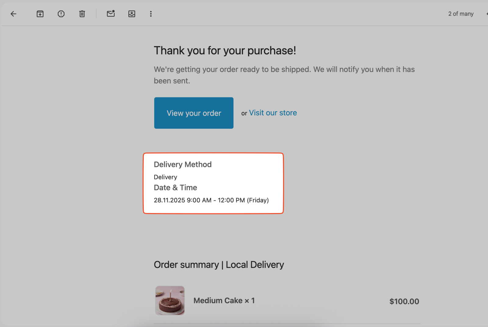 Final output o incorporating date and time into confirmation email