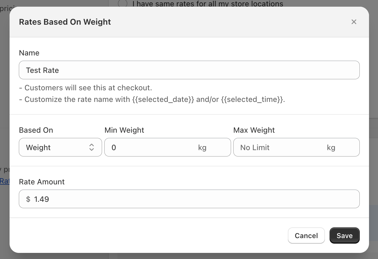 Based on weight