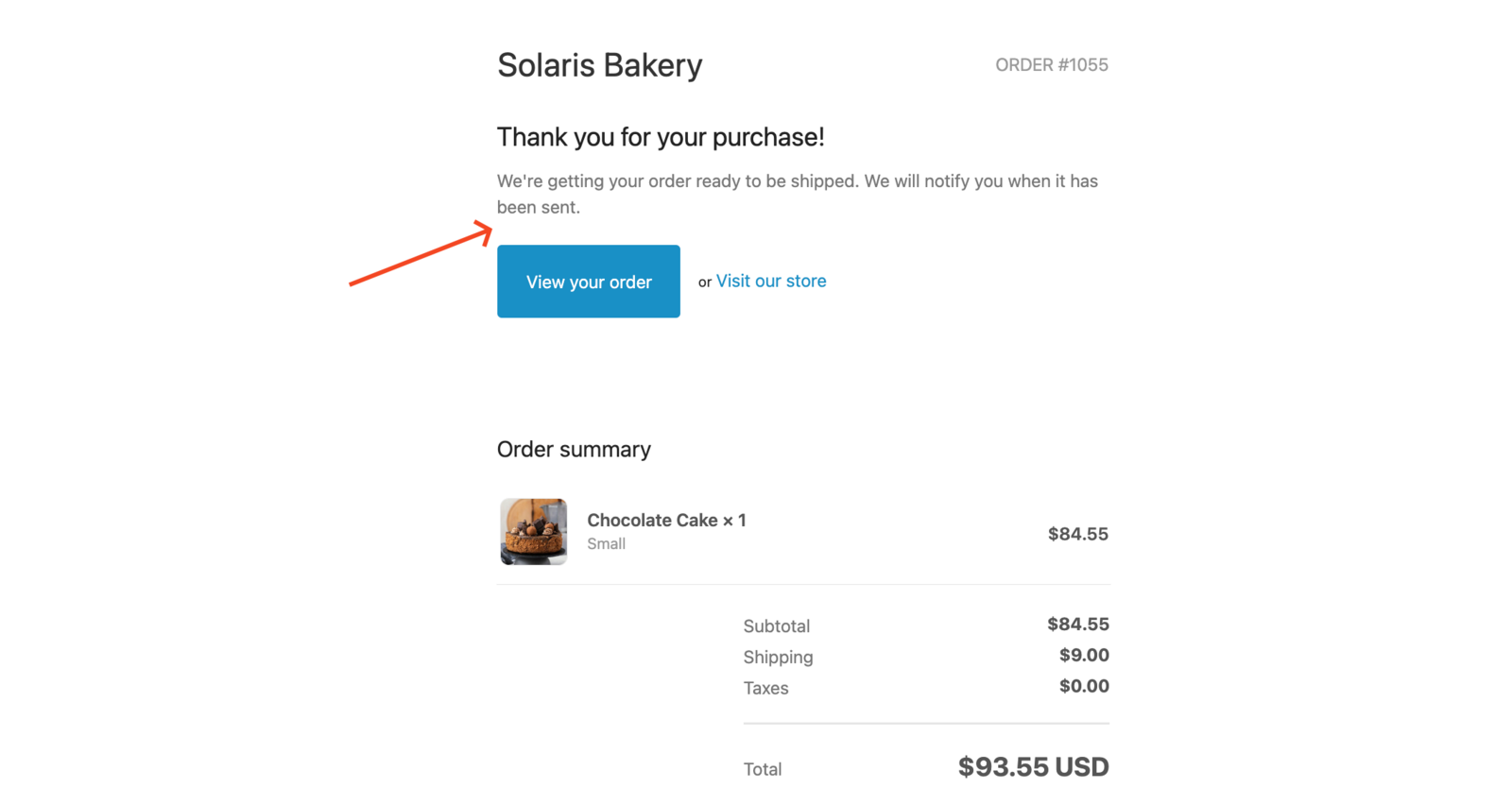Order Confirmation email after removing the estimated delivery date