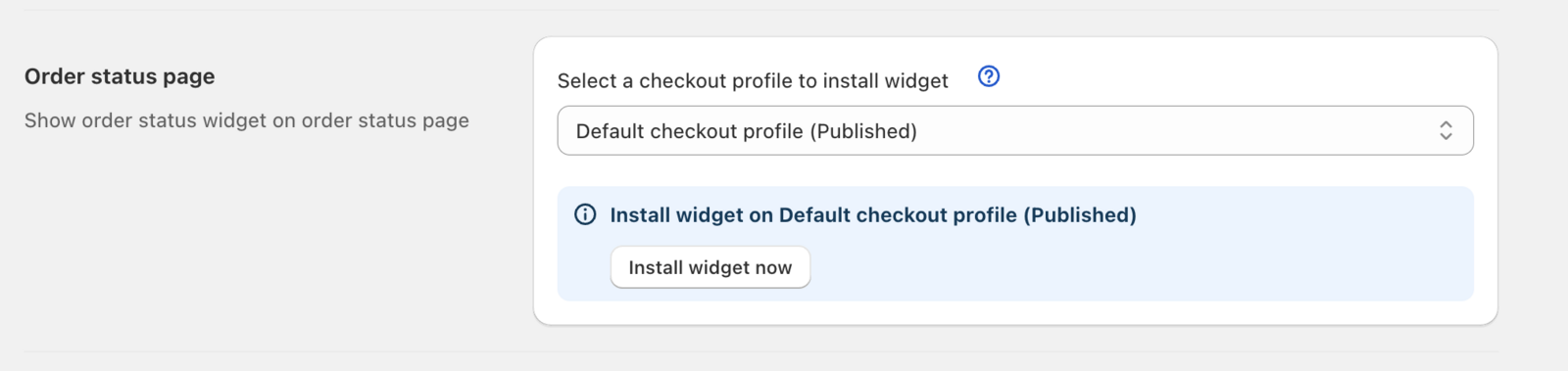 Install widget on customer accounts page